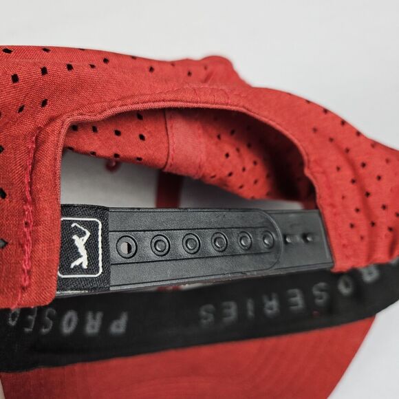 PGA Tour Pro Series Patch Tango Red Adjustable Golf Hat Cap Breathable Snapback - Picture 14 of 15